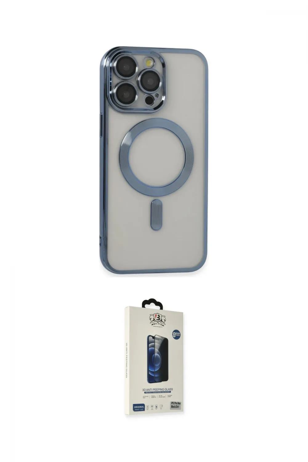 ieg™ iPhone 14 Pro Max Kılıf Nova Işık Özel Seri - Siyah Bilvis Hayalet Cam Ekran Koruyucu