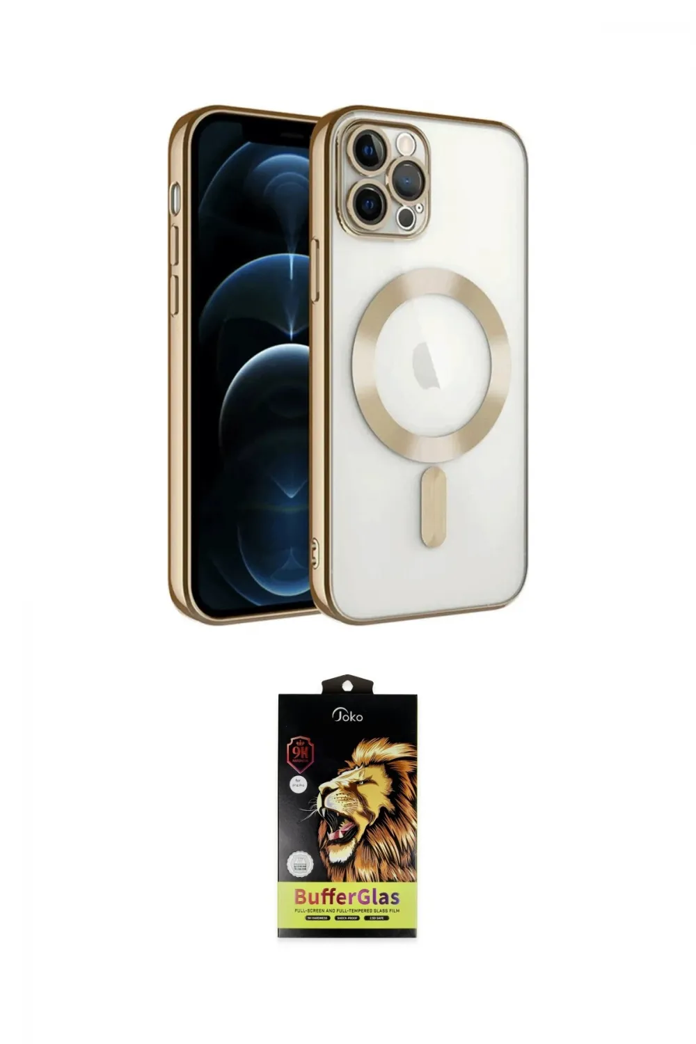 ieg™ iPhone 14 Pro Max Kılıf Nova Işık Özel Seri - Siyah Buffer Cam Ekran Koruyucu