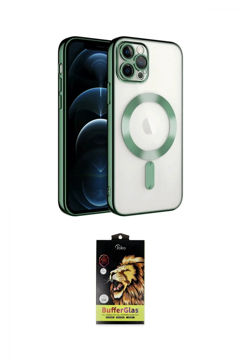 ieg™ iPhone 14 Pro Max Kılıf Nova Işık Özel Seri - Siyah Buffer Cam Ekran Koruyucu