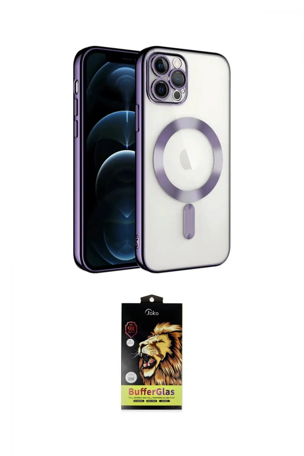 ieg™ iPhone 14 Pro Max Kılıf Nova Işık Özel Seri - Siyah Buffer Cam Ekran Koruyucu