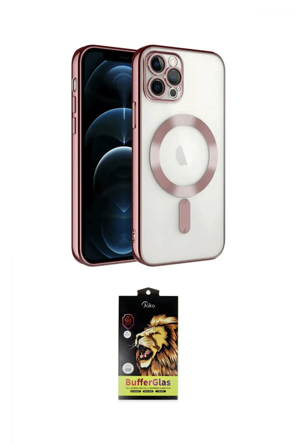 ieg™ iPhone 14 Pro Max Kılıf Nova Işık Özel Seri - Siyah Buffer Cam Ekran Koruyucu
