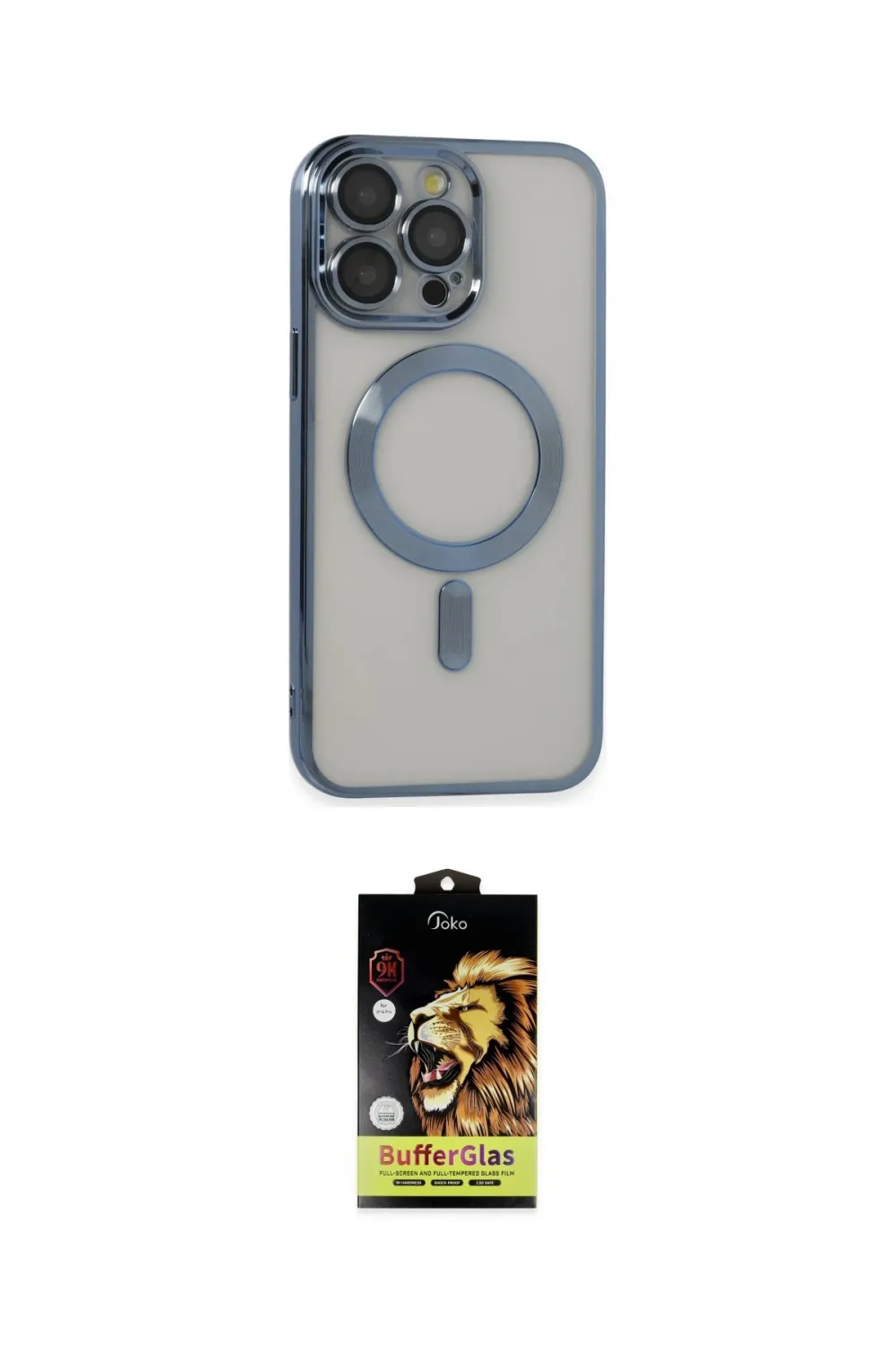 ieg™ iPhone 14 Pro Max Kılıf Nova Işık Özel Seri - Siyah Buffer Cam Ekran Koruyucu