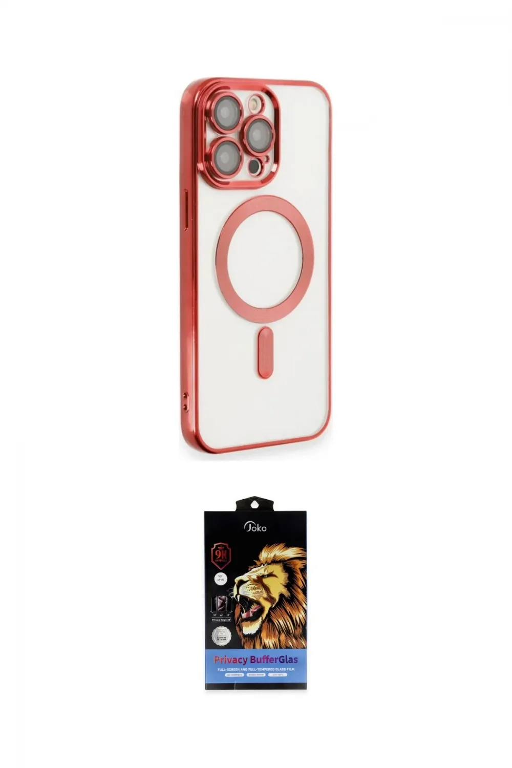 ieg™ iPhone 14 Pro Max Kılıf Nova Işık Özel Seri - Siyah Buffer Hayalet Cam Ekran Koruyucu