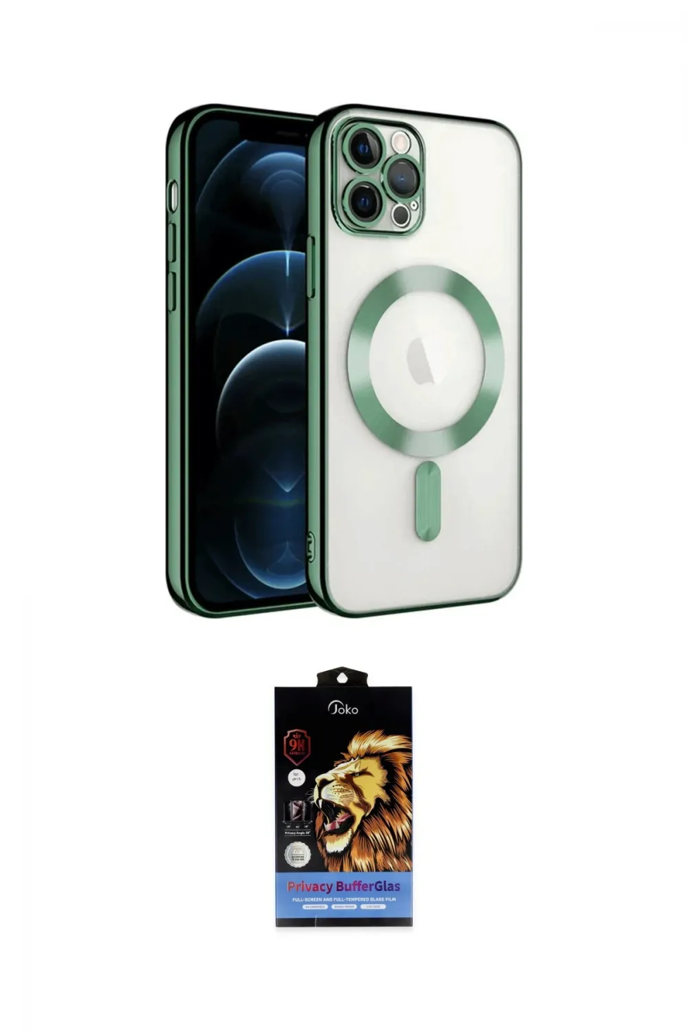ieg™ iPhone 14 Pro Max Kılıf Nova Işık Özel Seri - Siyah Buffer Hayalet Cam Ekran Koruyucu