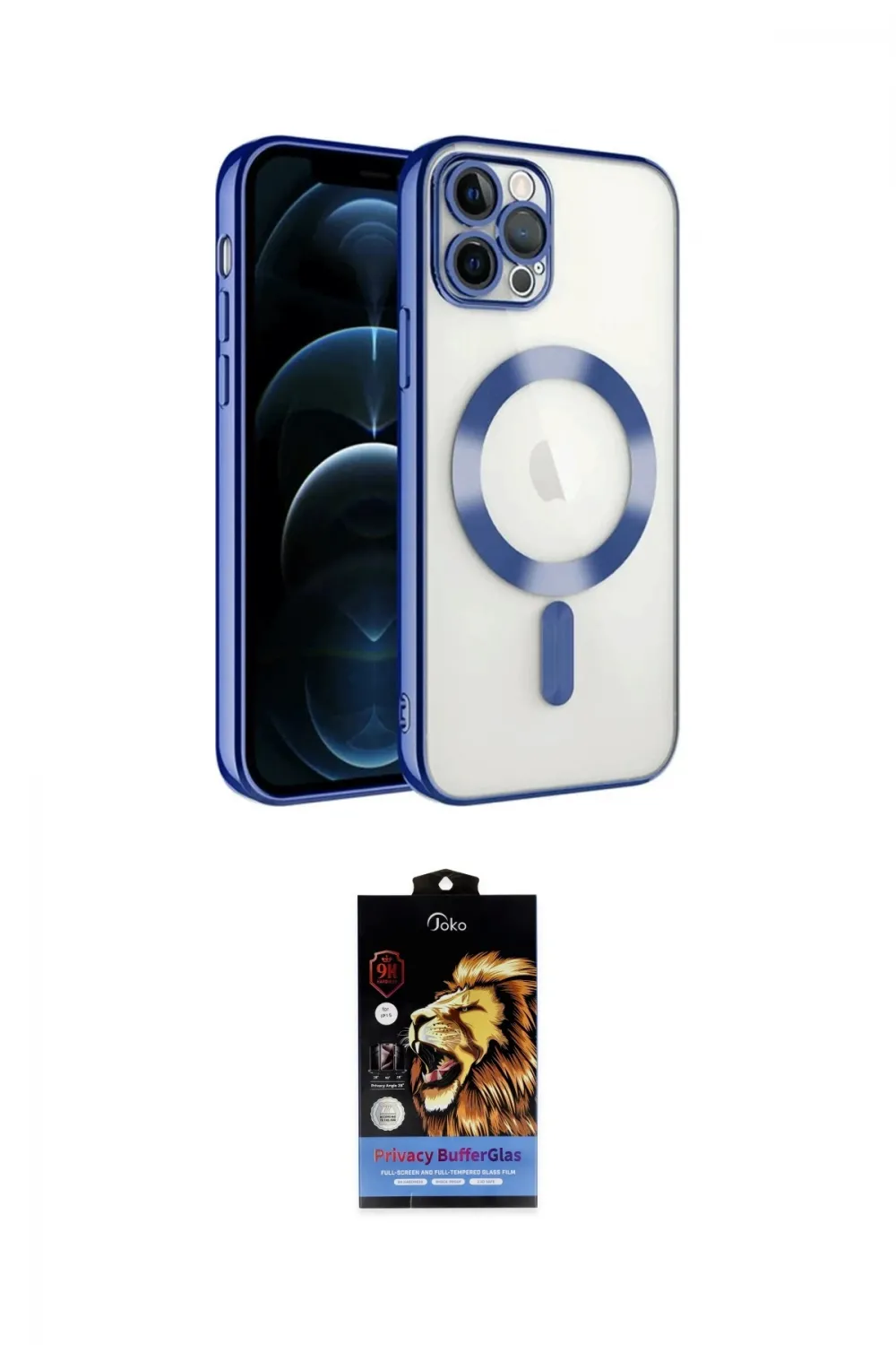 ieg™ iPhone 14 Pro Max Kılıf Nova Işık Özel Seri - Siyah Buffer Hayalet Cam Ekran Koruyucu