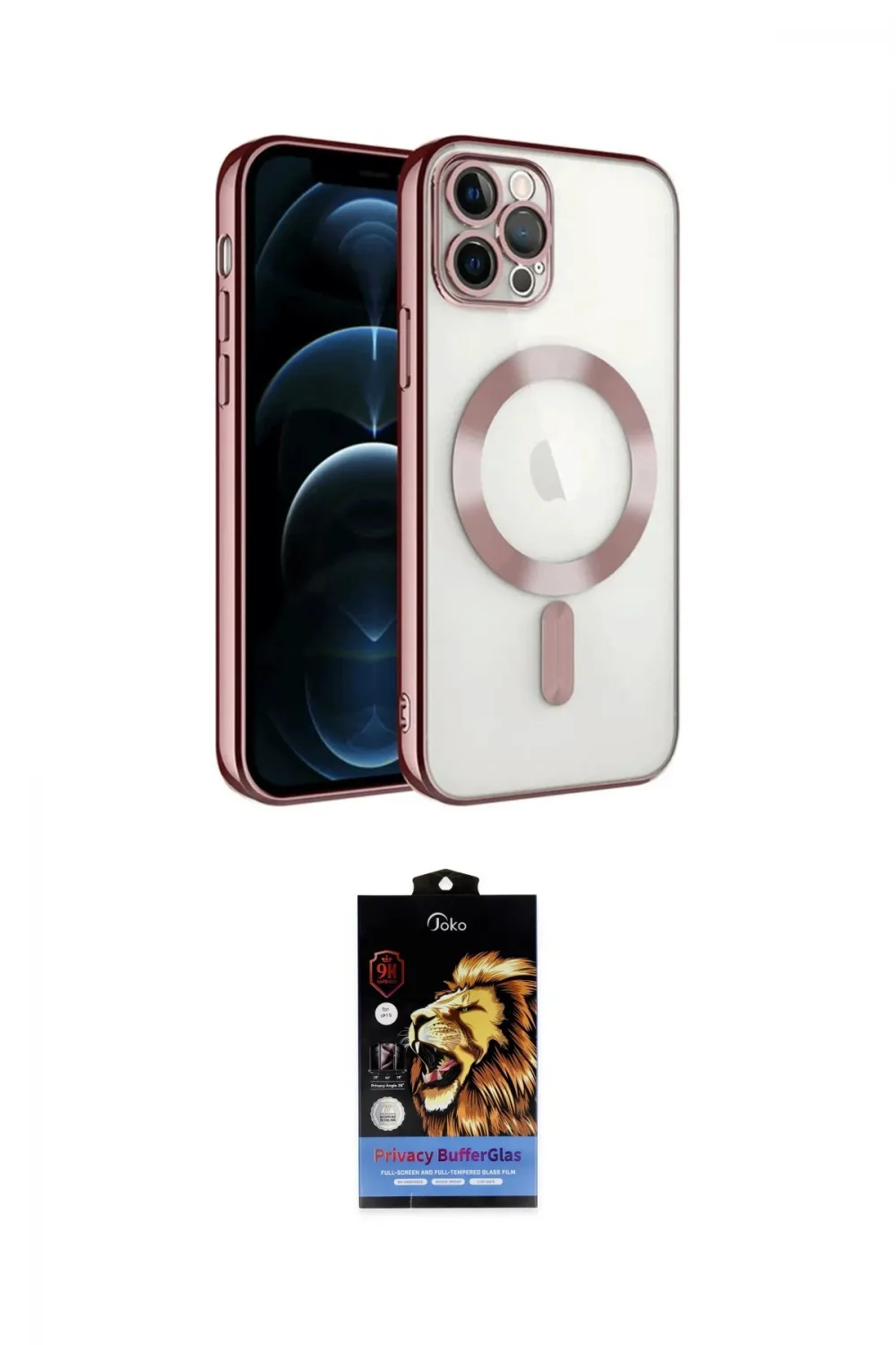ieg™ iPhone 14 Pro Max Kılıf Nova Işık Özel Seri - Siyah Buffer Hayalet Cam Ekran Koruyucu