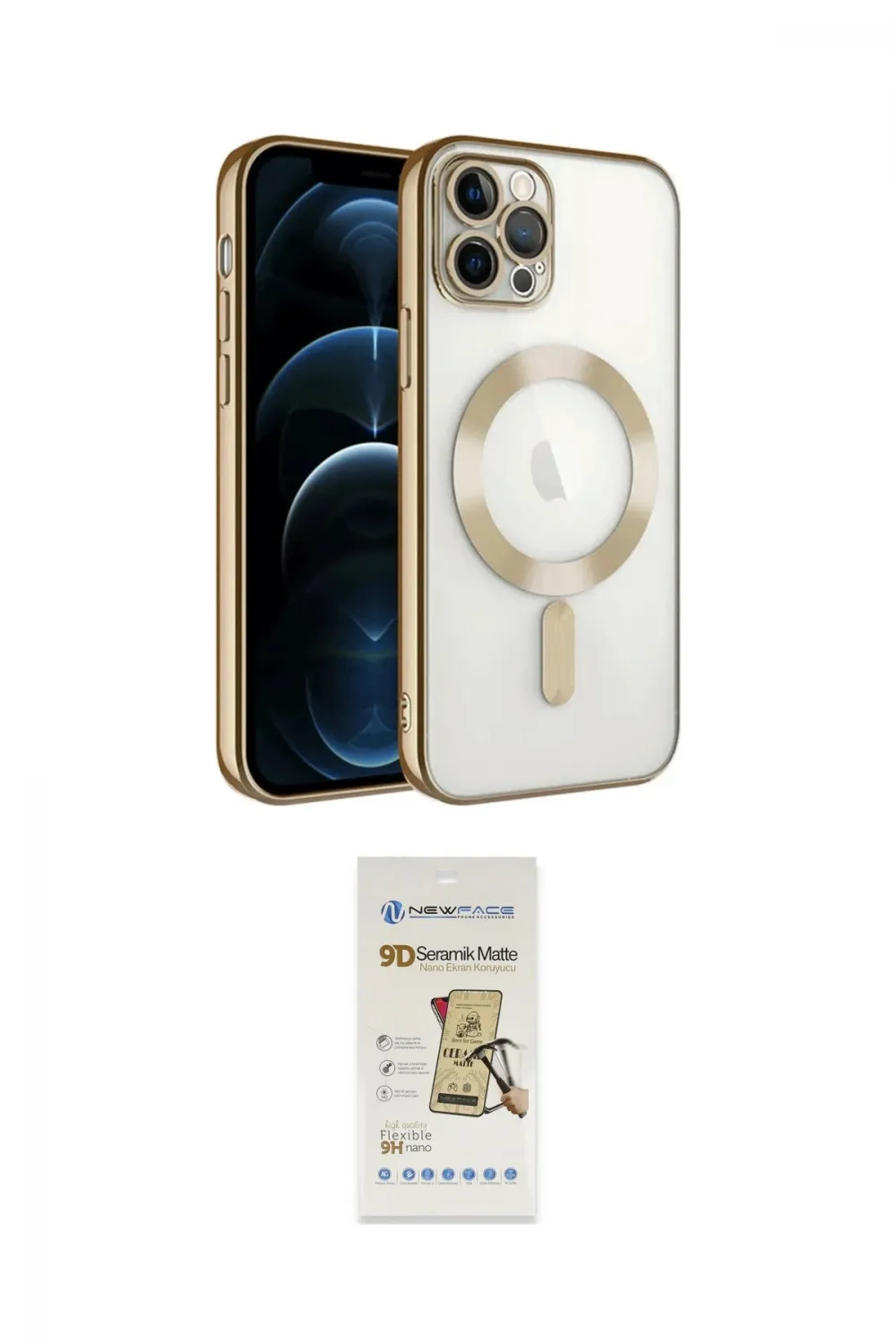 ieg™ iPhone 14 Pro Max Kılıf Nova Işık Özel Seri - Siyah Mat Seramik Nano Ekran Koruyucu