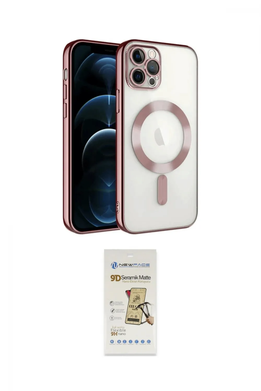ieg™ iPhone 14 Pro Max Kılıf Nova Işık Özel Seri - Siyah Mat Seramik Nano Ekran Koruyucu