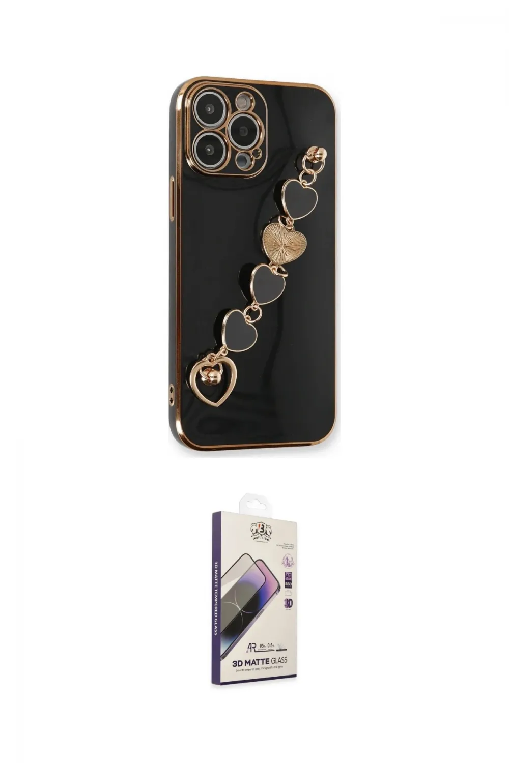 ieg™ iPhone 14 Pro Max Kılıf Nova Işık Prime - Siyah Bilvis 3D Mat Cam Ekran Koruyucu