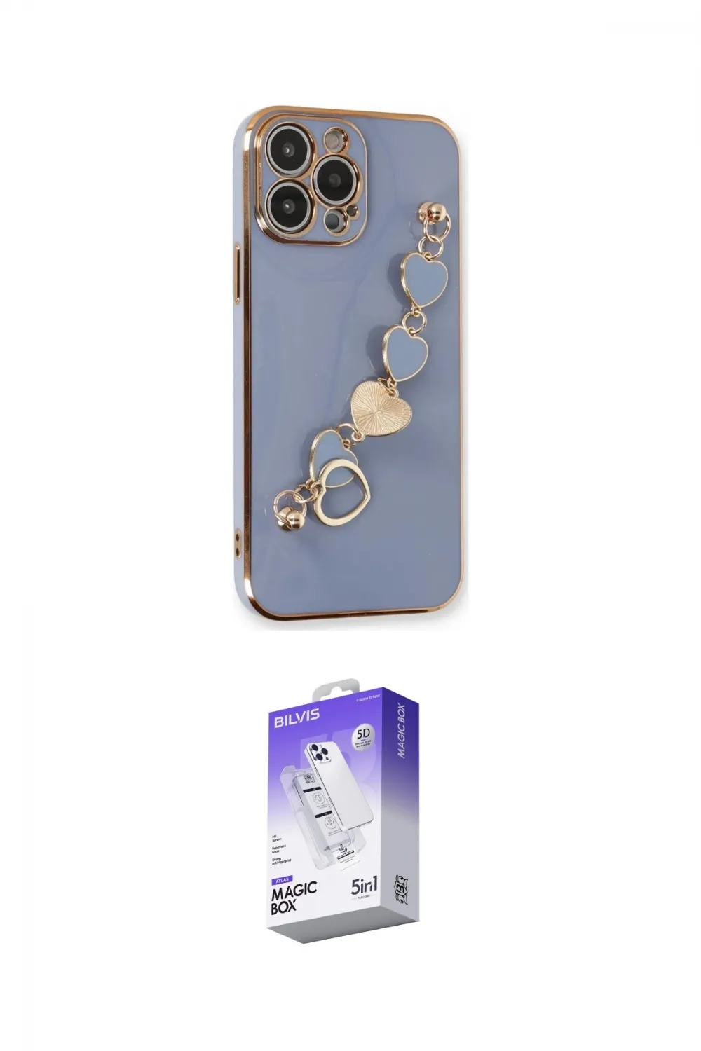 ieg™ iPhone 14 Pro Max Kılıf Nova Işık Prime - Siyah Bilvis 5in1 3D Magic Cam Ekran Koruyucu