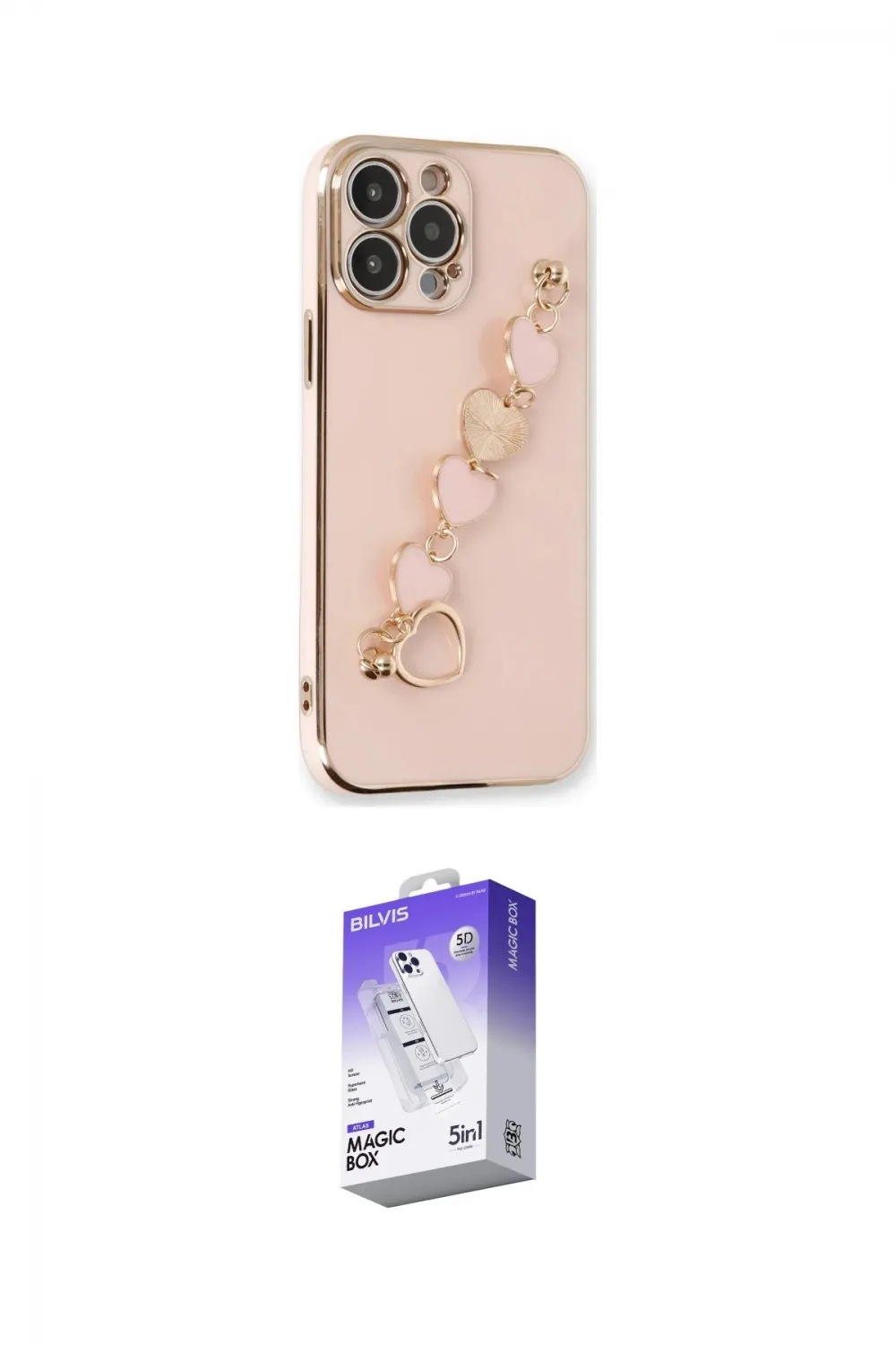 ieg™ iPhone 14 Pro Max Kılıf Nova Işık Prime - Siyah Bilvis 5in1 3D Magic Cam Ekran Koruyucu
