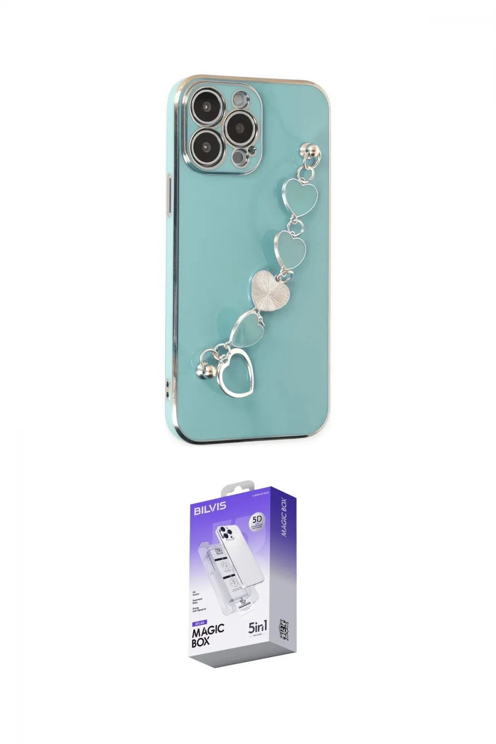 ieg™ iPhone 14 Pro Max Kılıf Nova Işık Prime - Siyah Bilvis 5in1 3D Magic Cam Ekran Koruyucu