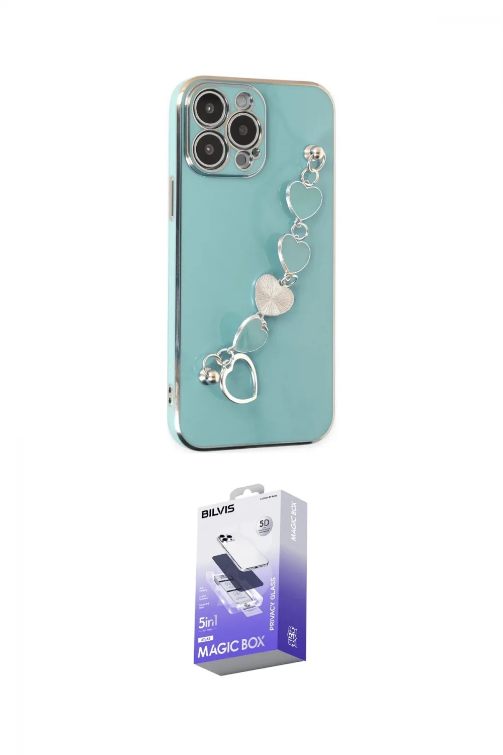 ieg™ iPhone 14 Pro Max Kılıf Nova Işık Prime - Siyah Bilvis 5in1 5D Magic Hayalet Cam Ekran Koruyucu