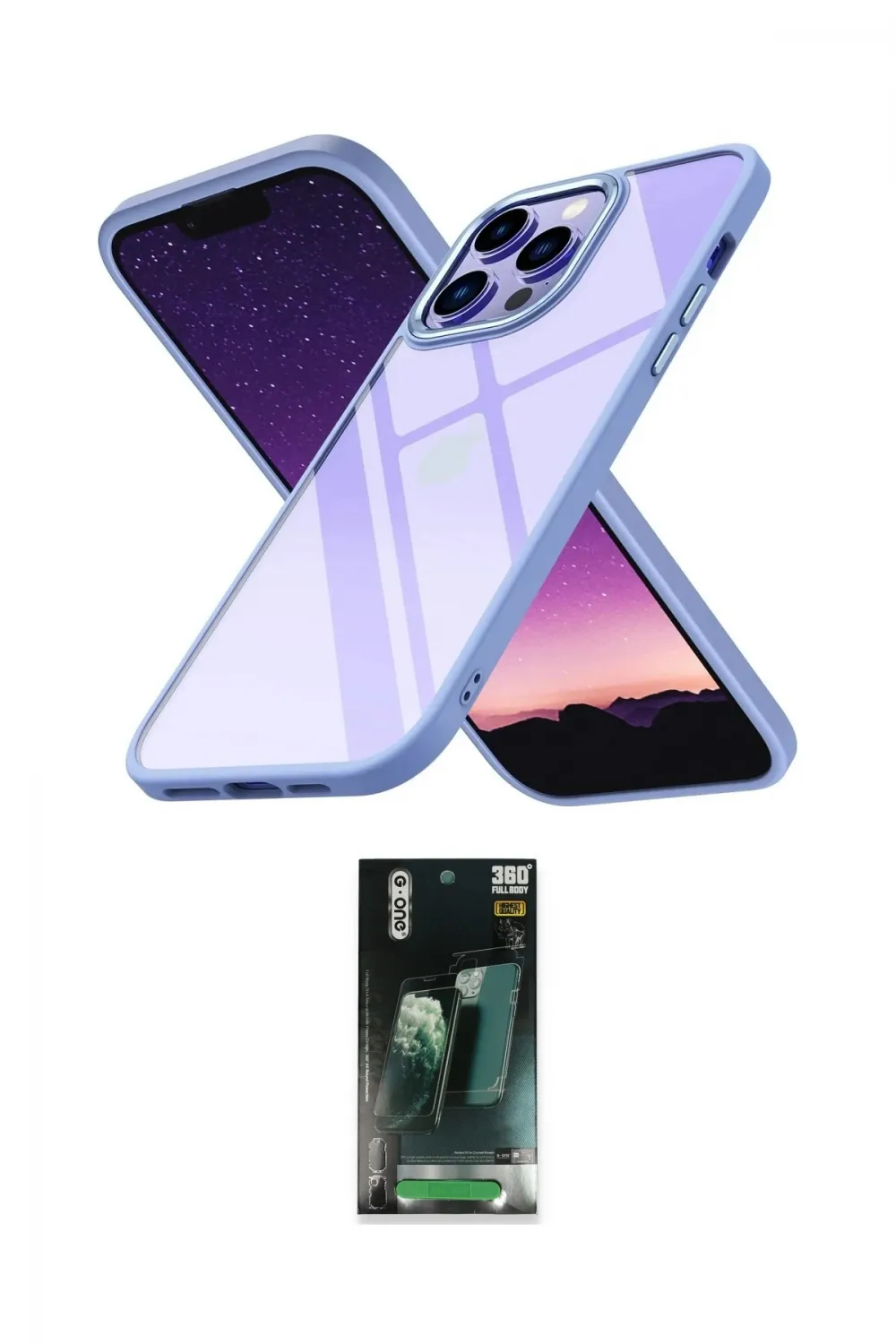 ieg™ iPhone 14 Pro Max Kılıf Nova Işık Serisi - Siyah 360 Mat Full Body Arka Koruyucu