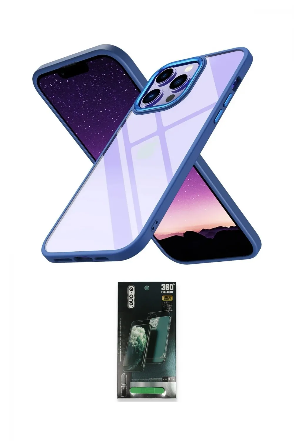 ieg™ iPhone 14 Pro Max Kılıf Nova Işık Serisi - Siyah 360 Mat Full Body Arka Koruyucu