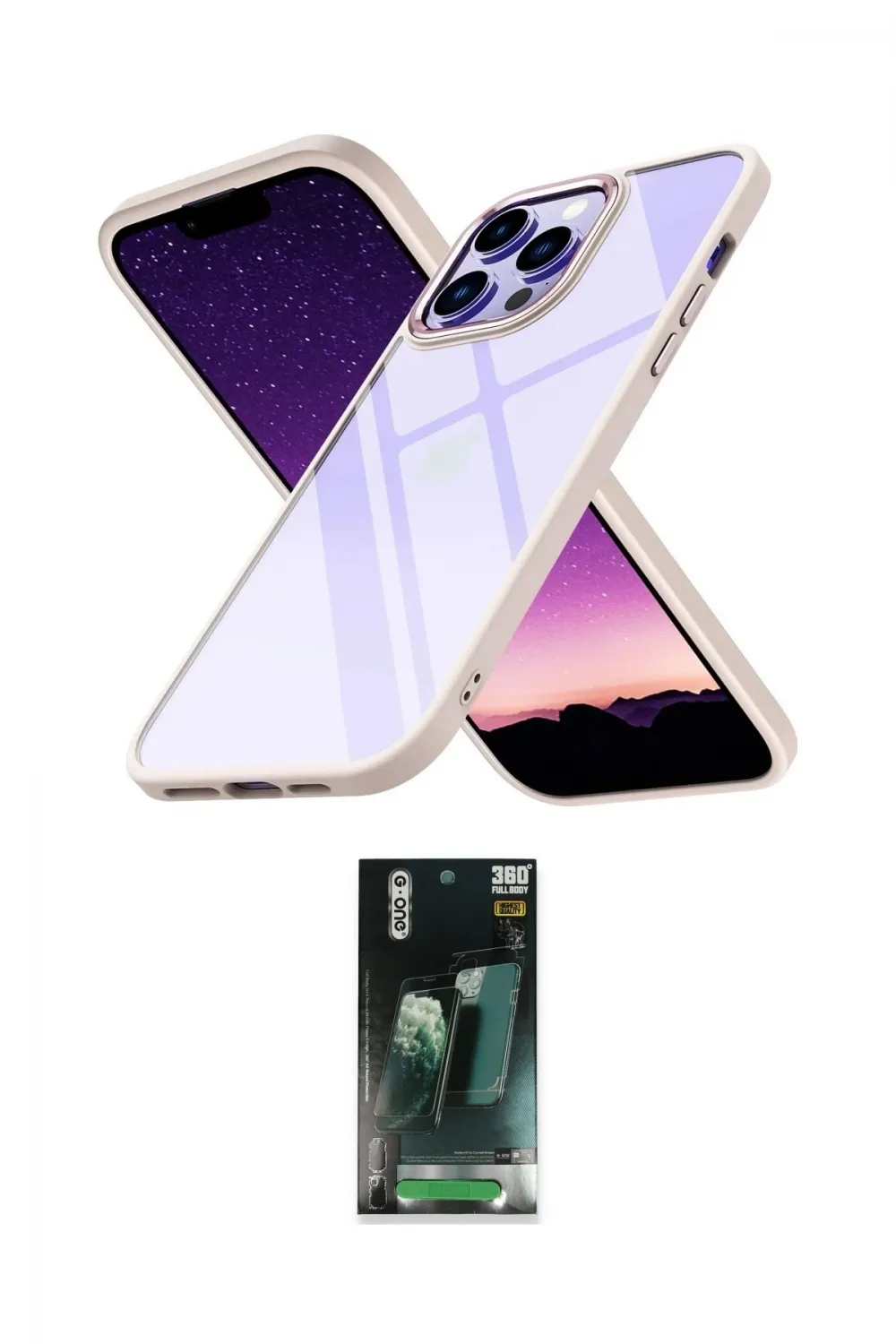 ieg™ iPhone 14 Pro Max Kılıf Nova Işık Serisi - Siyah 360 Mat Full Body Arka Koruyucu