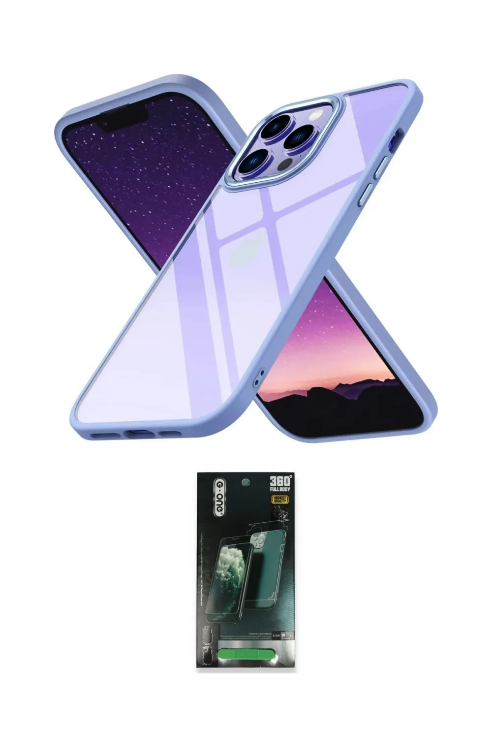 ieg™ iPhone 14 Pro Max Kılıf Nova Işık Serisi - Siyah 360 Mat Full Body Arka Koruyucu