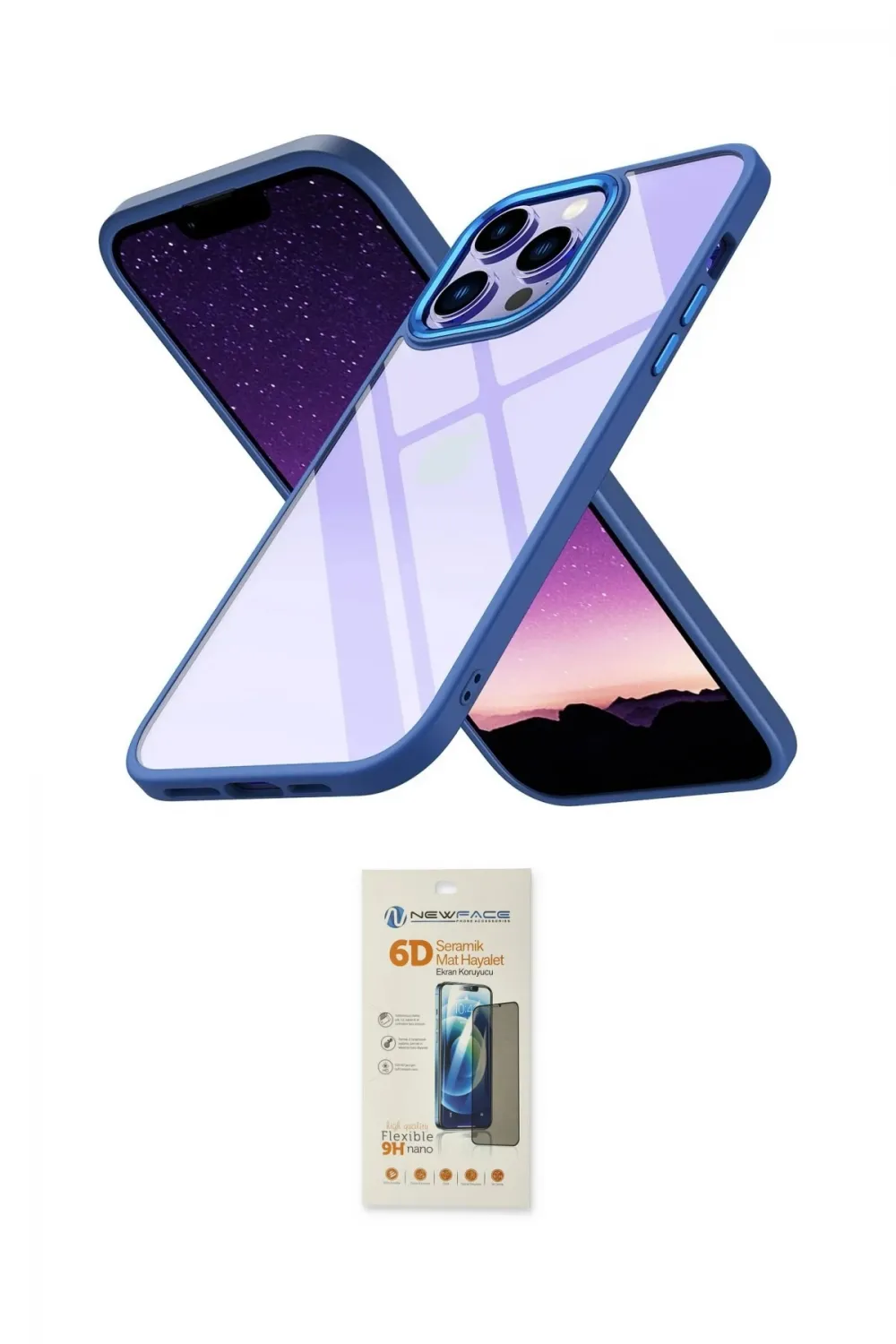 ieg™ iPhone 14 Pro Max Kılıf Nova Işık Serisi - Siyah 6D Mat Seramik Hayalet Nano Ekran Koruyucu