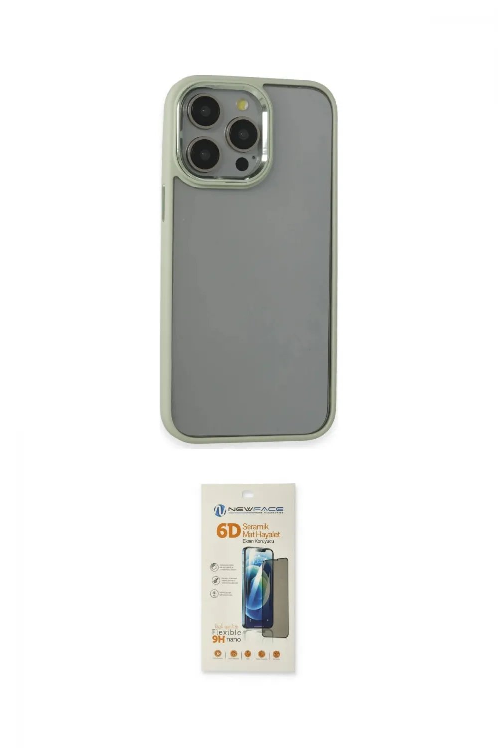 ieg™ iPhone 14 Pro Max Kılıf Nova Işık Serisi - Siyah 6D Mat Seramik Hayalet Nano Ekran Koruyucu