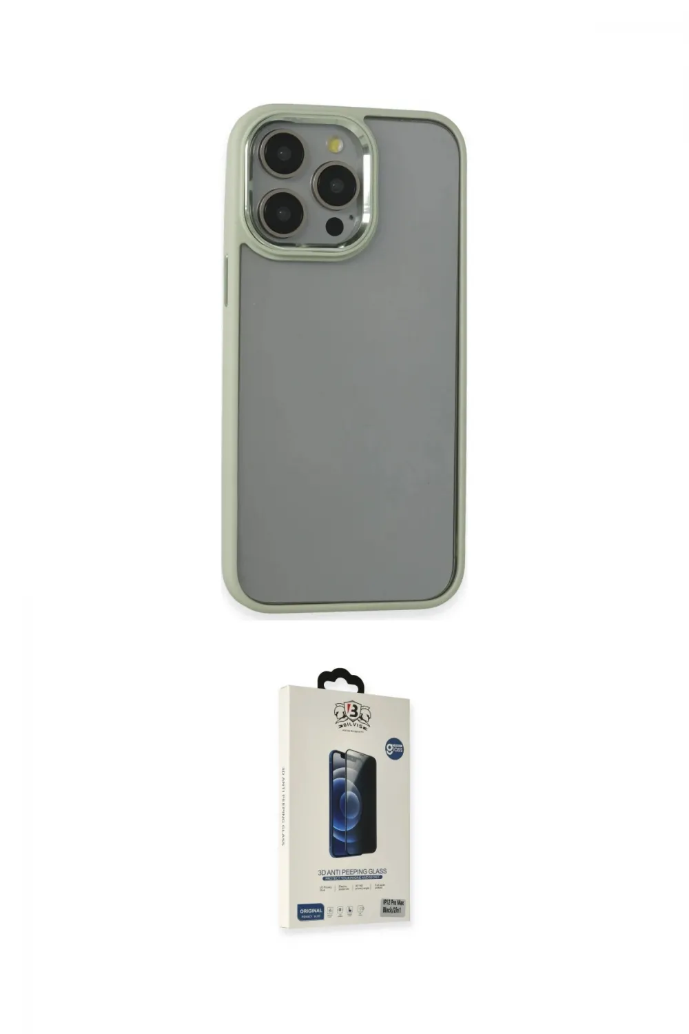 ieg™ iPhone 14 Pro Max Kılıf Nova Işık Serisi - Siyah Bilvis Hayalet Cam Ekran Koruyucu