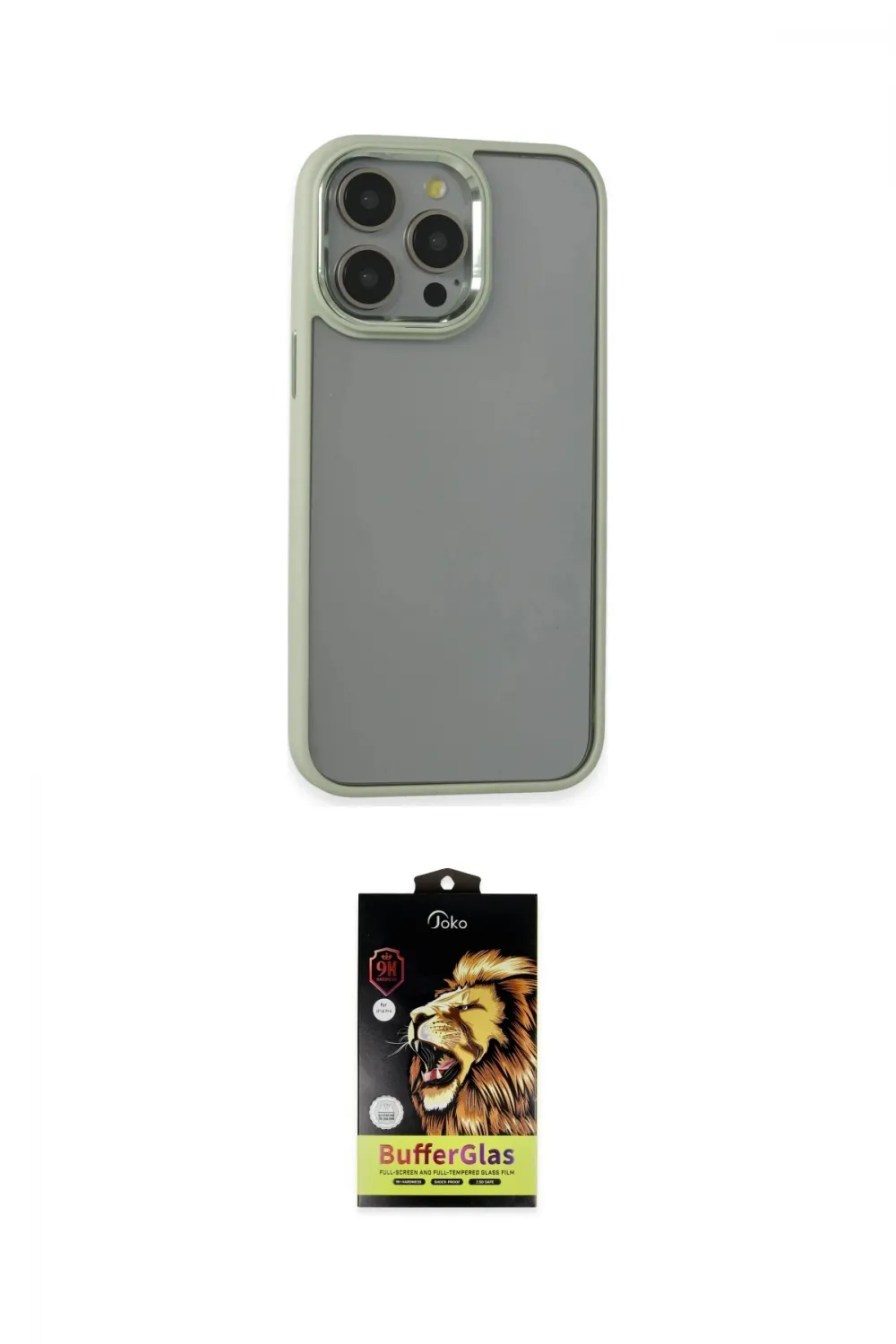 ieg™ iPhone 14 Pro Max Kılıf Nova Işık Serisi - Siyah Buffer Cam Ekran Koruyucu