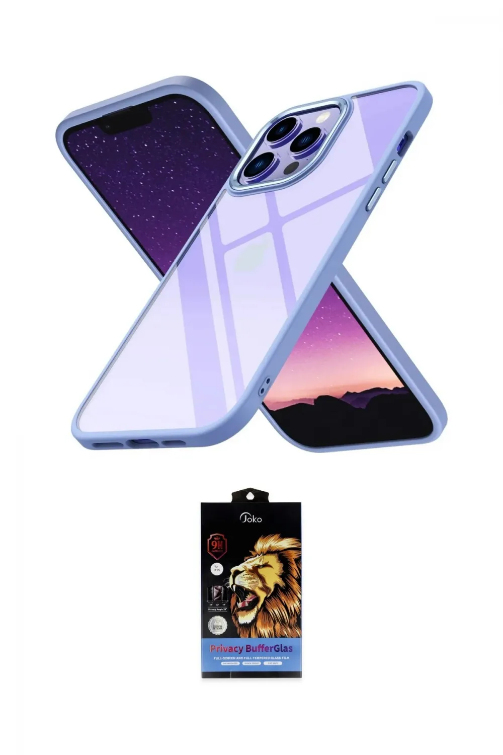 ieg™ iPhone 14 Pro Max Kılıf Nova Işık Serisi - Siyah Buffer Hayalet Cam Ekran Koruyucu