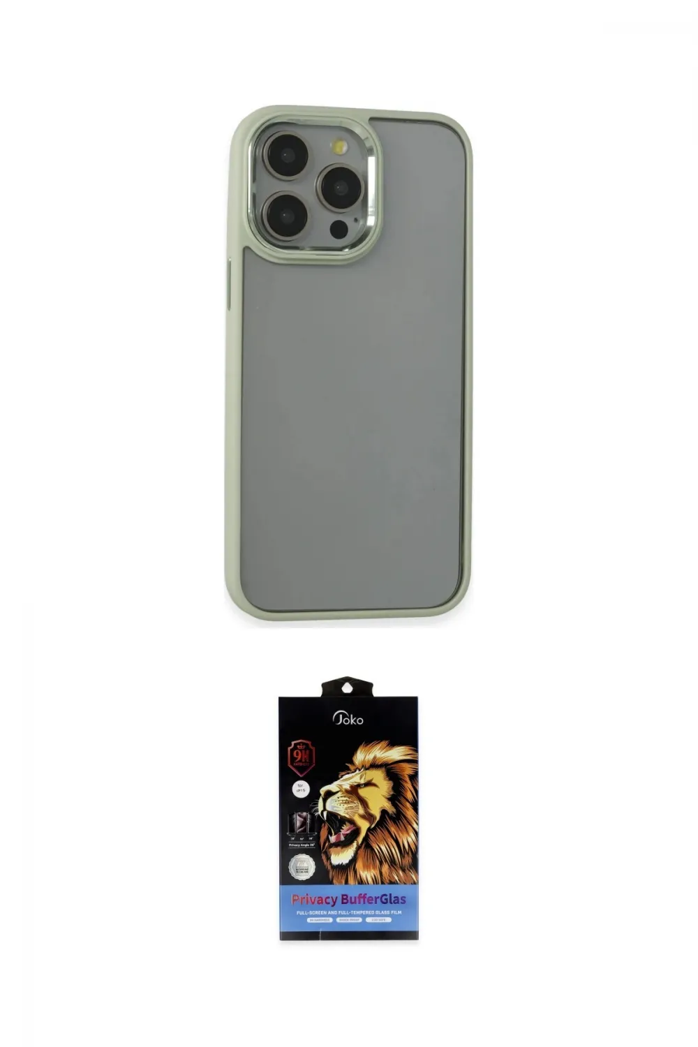 ieg™ iPhone 14 Pro Max Kılıf Nova Işık Serisi - Siyah Buffer Hayalet Cam Ekran Koruyucu