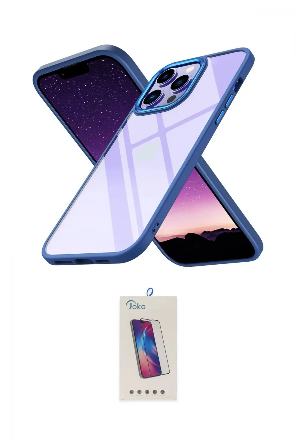 ieg™ iPhone 14 Pro Max Kılıf Nova Işık Serisi - Siyah Joko 5D Cam
