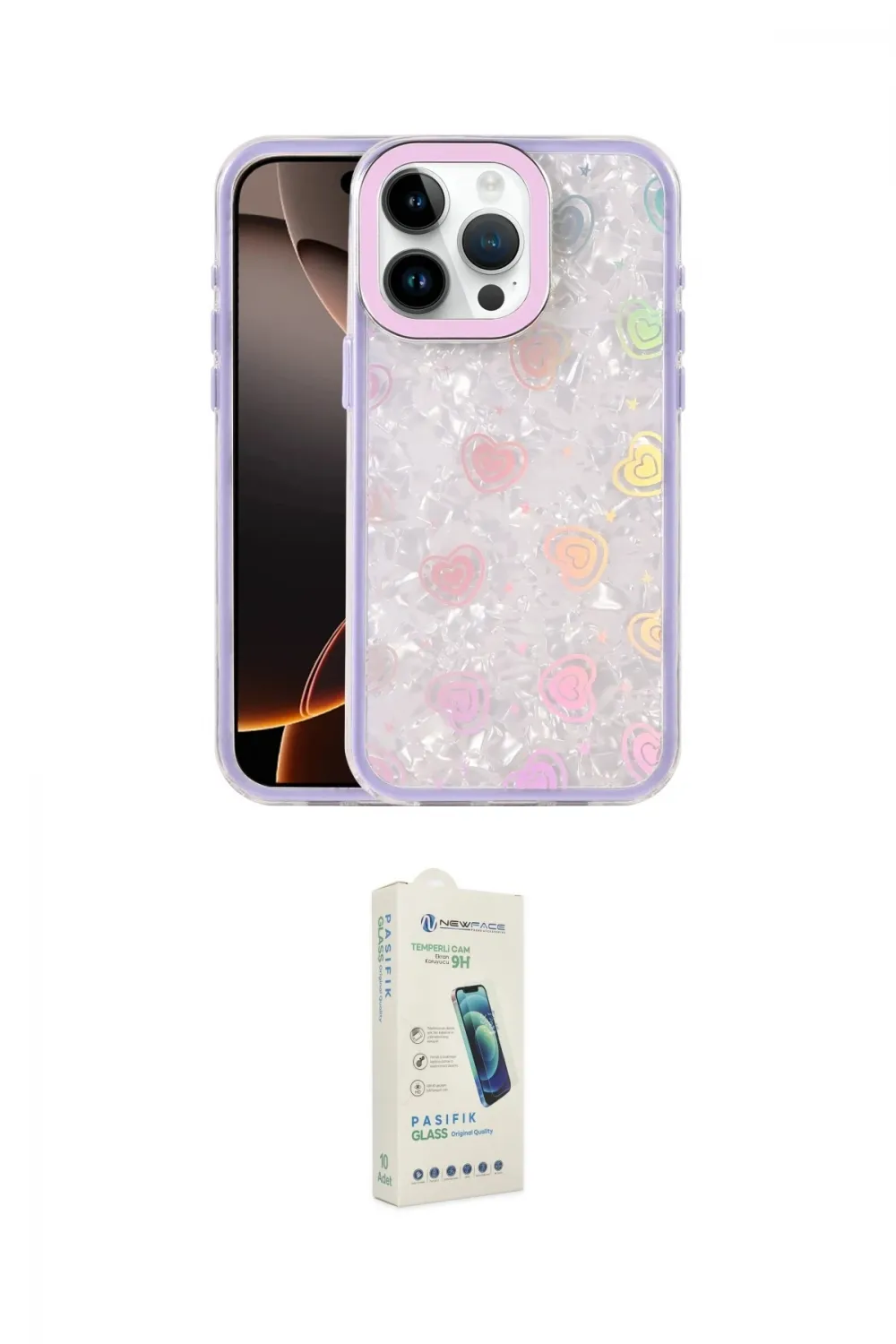 ieg™ iPhone 14 Pro Max Kılıf Odak Prime - Şeffaf Pasifik Cam Ekran Koruyucu