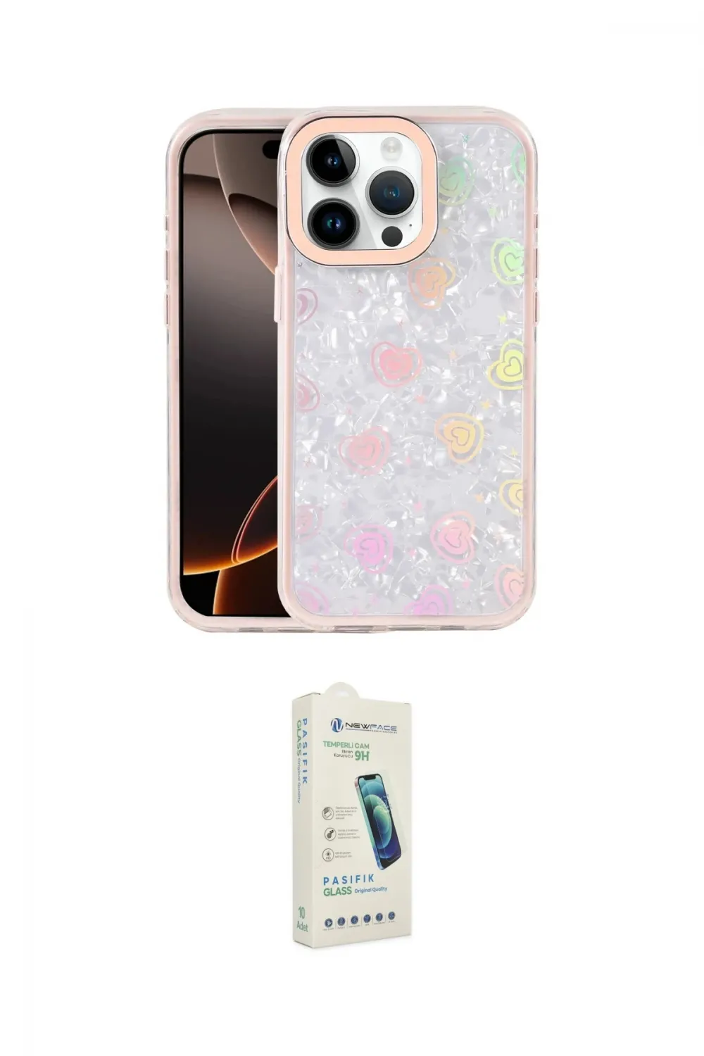 ieg™ iPhone 14 Pro Max Kılıf Odak Prime - Şeffaf Pasifik Cam Ekran Koruyucu