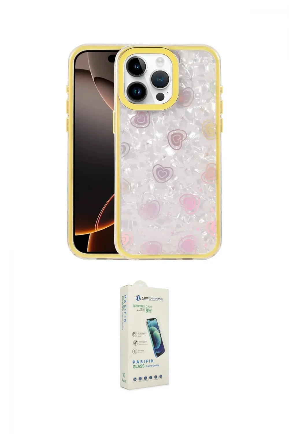 ieg™ iPhone 14 Pro Max Kılıf Odak Prime - Şeffaf Pasifik Cam Ekran Koruyucu