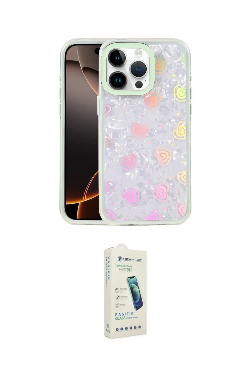 ieg™ iPhone 14 Pro Max Kılıf Odak Prime - Şeffaf Pasifik Cam Ekran Koruyucu
