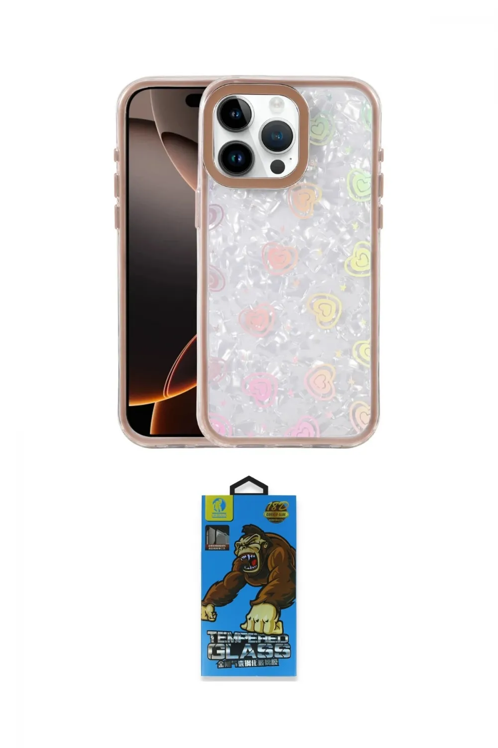 ieg™ iPhone 14 Pro Max Kılıf Odak Prime - Siyah 18D Cam Ekran Koruyucu