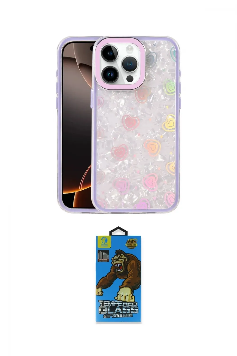 ieg™ iPhone 14 Pro Max Kılıf Odak Prime - Siyah 18D Cam Ekran Koruyucu
