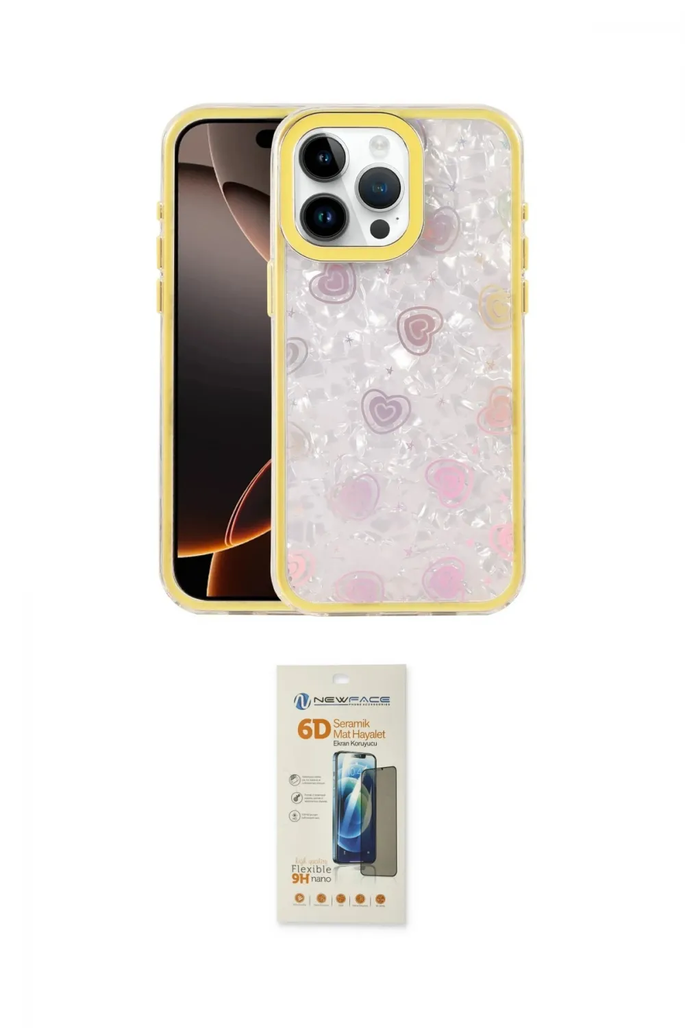 ieg™ iPhone 14 Pro Max Kılıf Odak Prime - Siyah 6D Mat Seramik Hayalet Nano Ekran Koruyucu