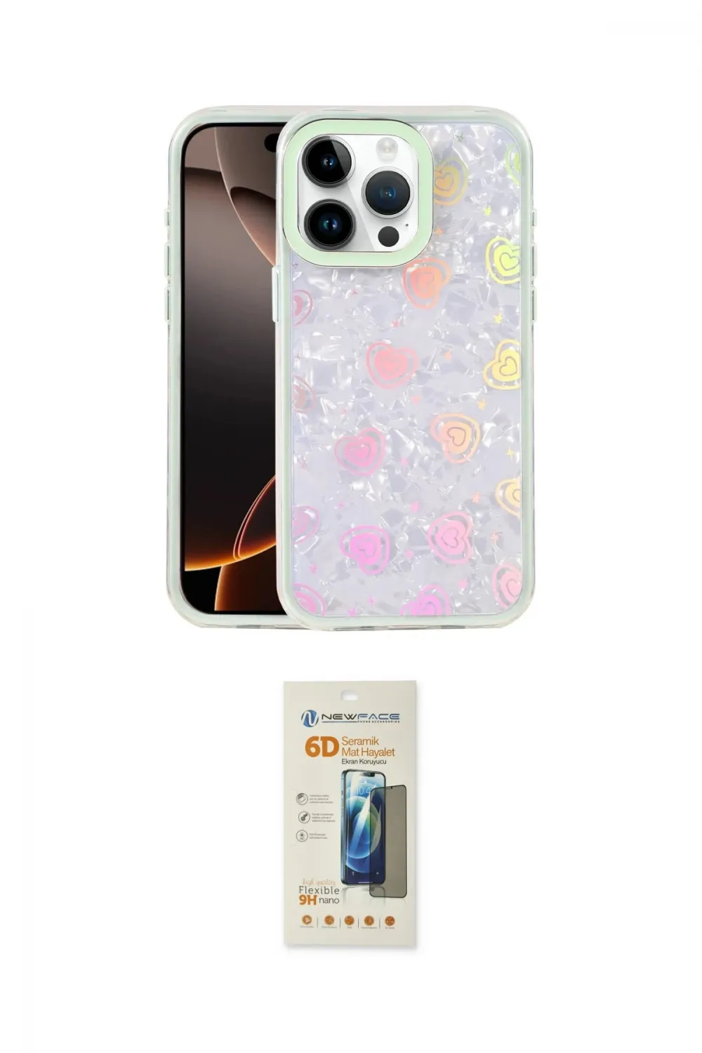 ieg™ iPhone 14 Pro Max Kılıf Odak Prime - Siyah 6D Mat Seramik Hayalet Nano Ekran Koruyucu