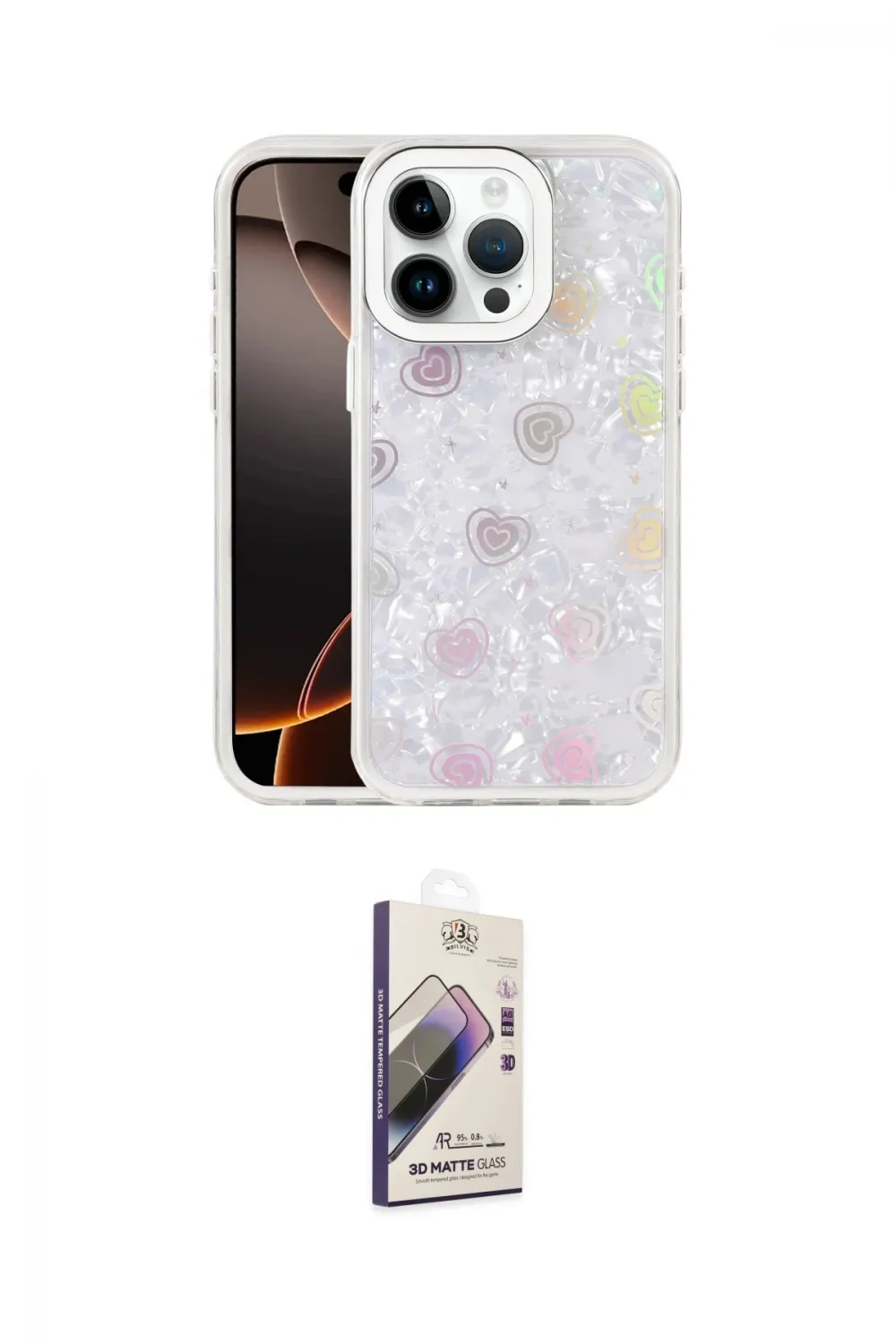 ieg™ iPhone 14 Pro Max Kılıf Odak Prime - Siyah Bilvis 3D Mat Cam Ekran Koruyucu