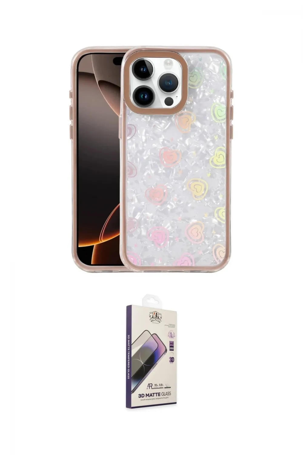 ieg™ iPhone 14 Pro Max Kılıf Odak Prime - Siyah Bilvis 3D Mat Cam Ekran Koruyucu