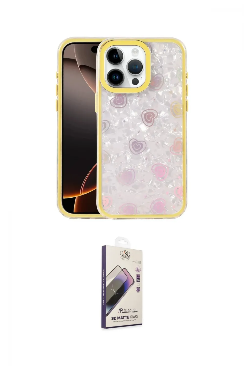 ieg™ iPhone 14 Pro Max Kılıf Odak Prime - Siyah Bilvis 3D Mat Cam Ekran Koruyucu