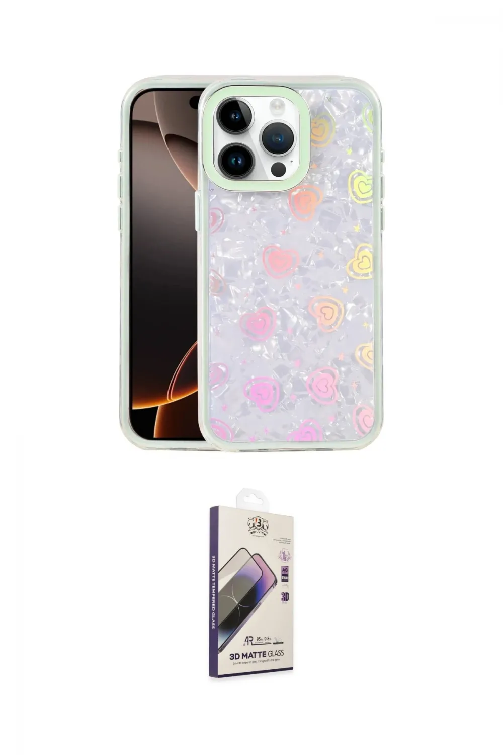 ieg™ iPhone 14 Pro Max Kılıf Odak Prime - Siyah Bilvis 3D Mat Cam Ekran Koruyucu
