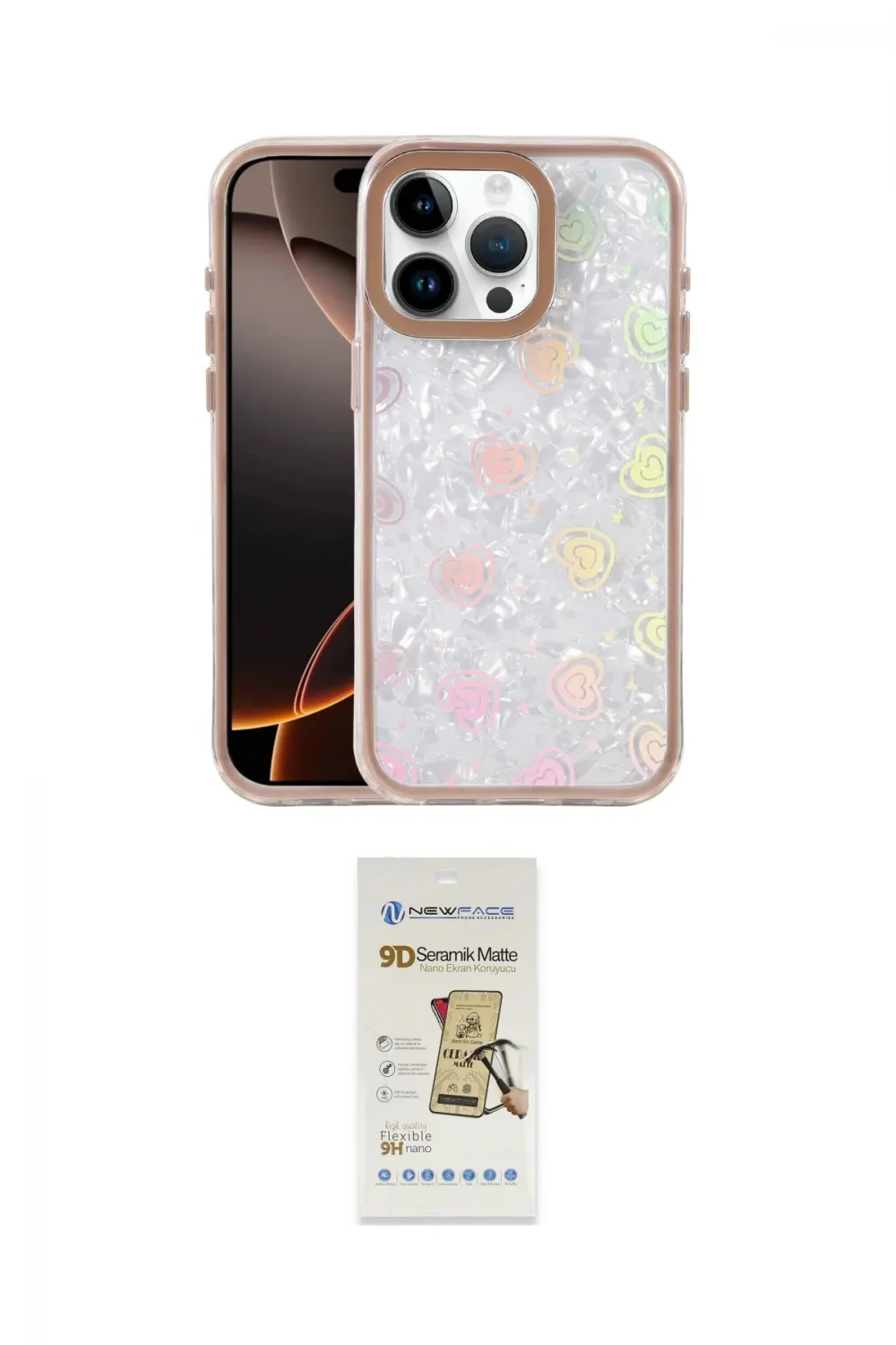 ieg™ iPhone 14 Pro Max Kılıf Odak Prime - Siyah Mat Seramik Nano Ekran Koruyucu