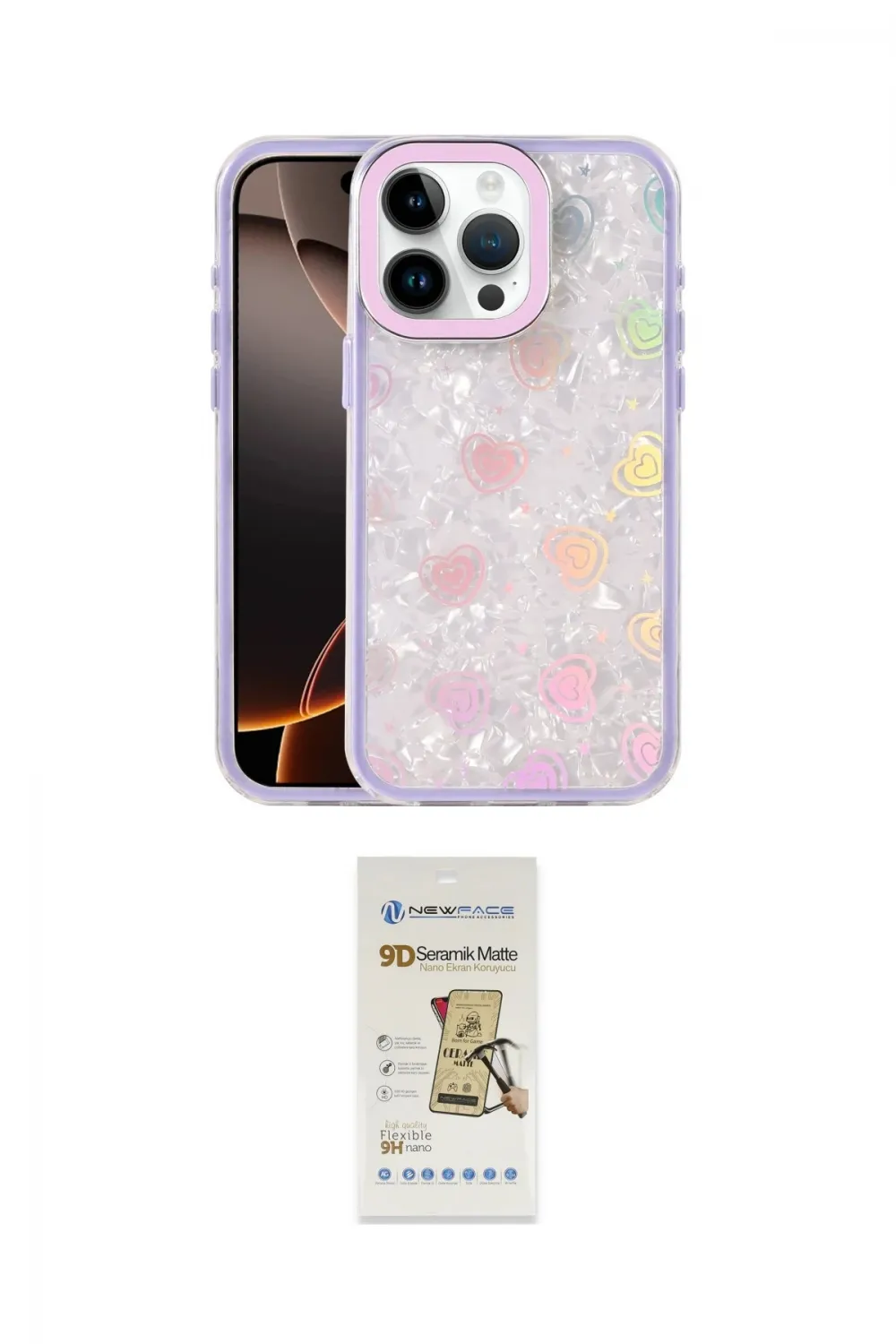 ieg™ iPhone 14 Pro Max Kılıf Odak Prime - Siyah Mat Seramik Nano Ekran Koruyucu