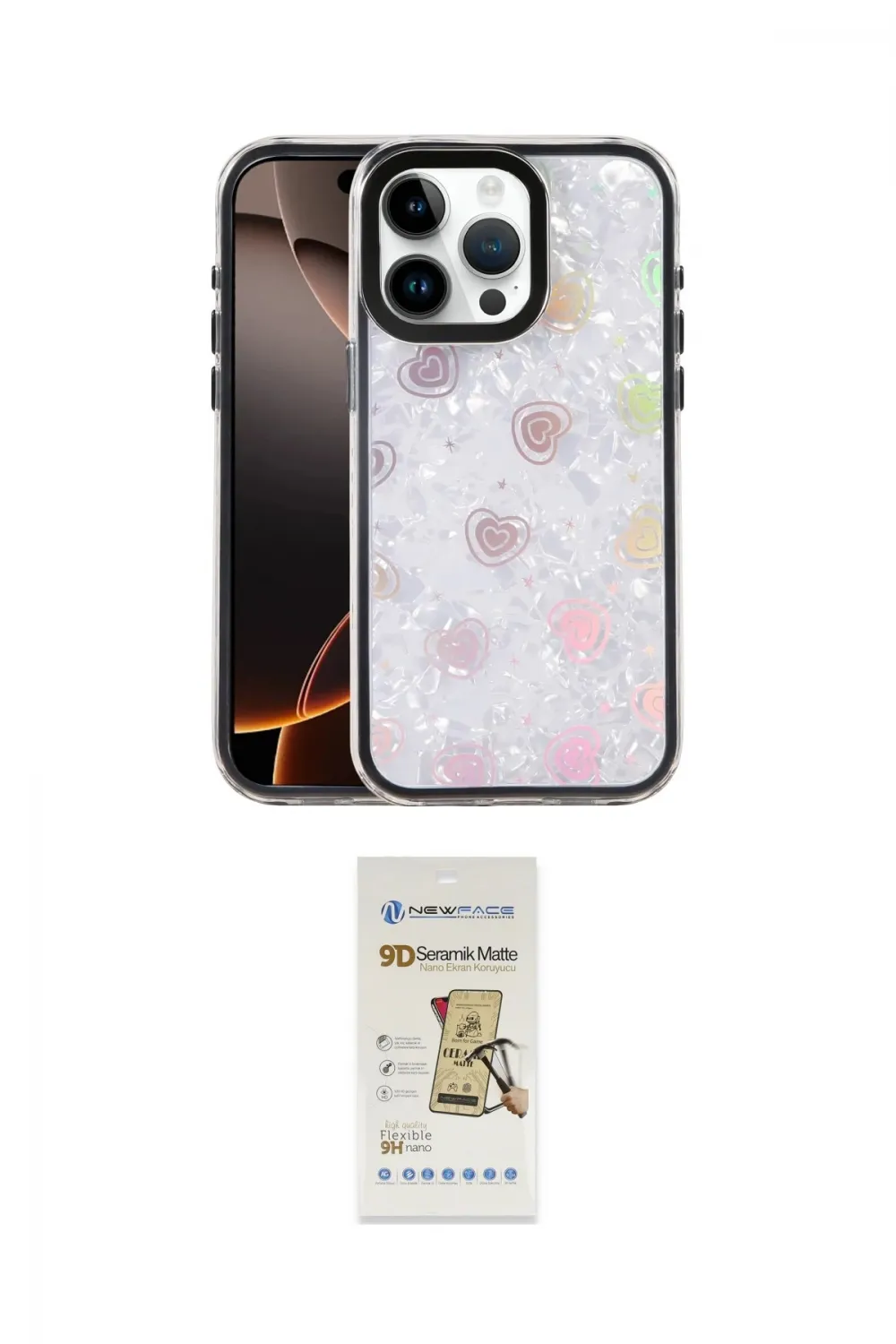 ieg™ iPhone 14 Pro Max Kılıf Odak Prime - Siyah Mat Seramik Nano Ekran Koruyucu