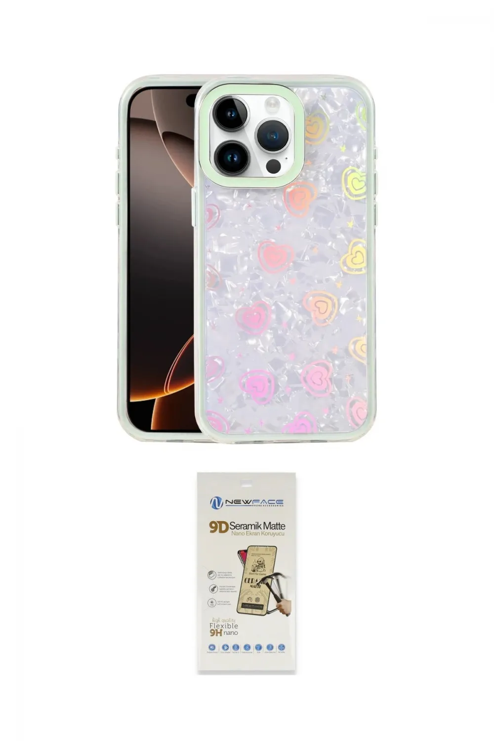 ieg™ iPhone 14 Pro Max Kılıf Odak Prime - Siyah Mat Seramik Nano Ekran Koruyucu