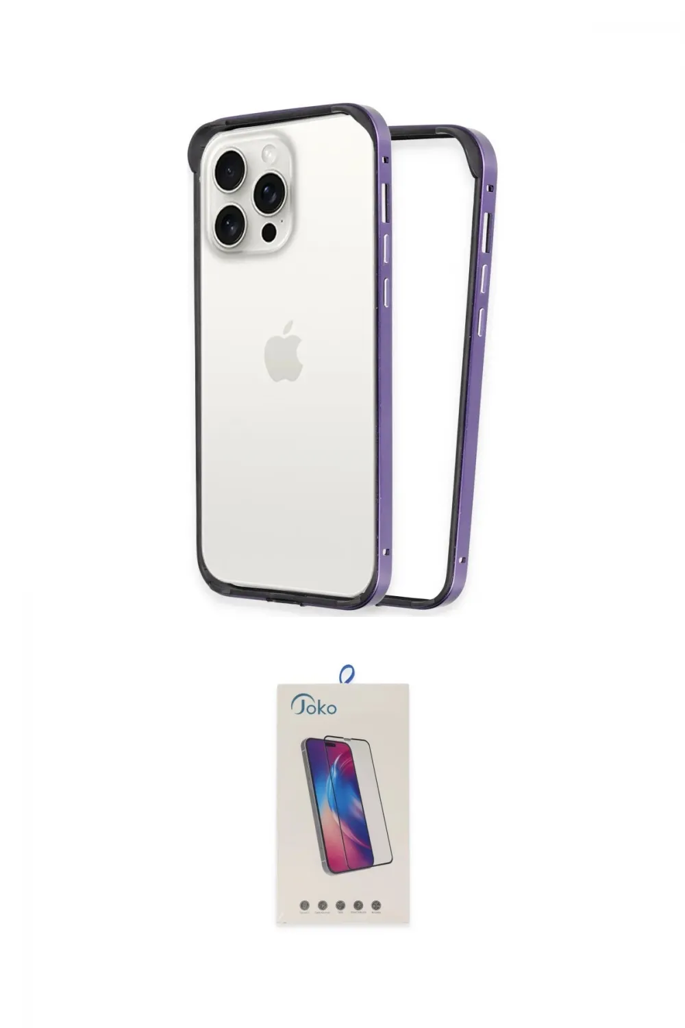 ieg™ iPhone 14 Pro Max Kılıf Pusula Asil Koleksiyonu - Siyah Joko 5D Cam