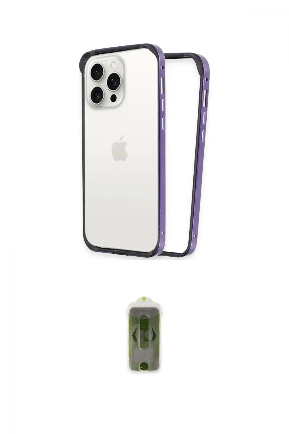 ieg™ iPhone 14 Pro Max Kılıf Pusula Asil Koleksiyonu - Siyah Joko Magic 5D Hayalet Cam