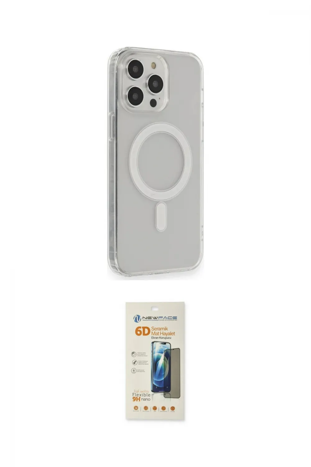 ieg™ iPhone 14 Pro Max Kılıf Pusula Çizgi Koleksiyonu - Siyah 6D Mat Seramik Hayalet Nano Ekran Koruyucu