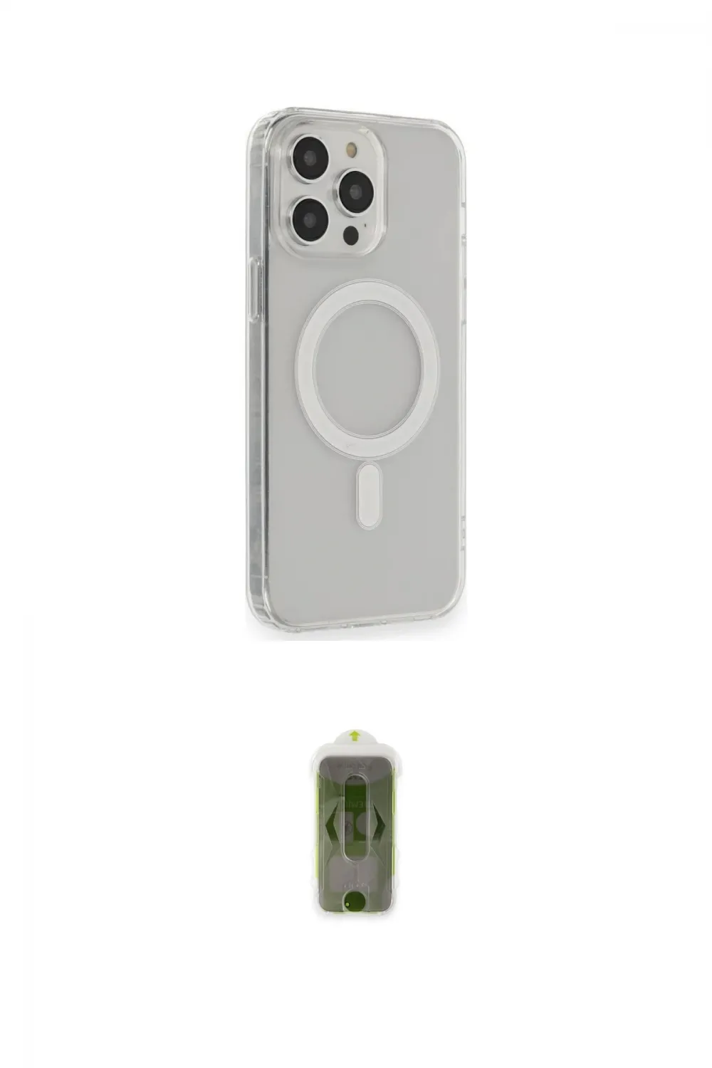 ieg™ iPhone 14 Pro Max Kılıf Pusula Çizgi Koleksiyonu - Siyah Joko Magic 5D Hayalet Cam