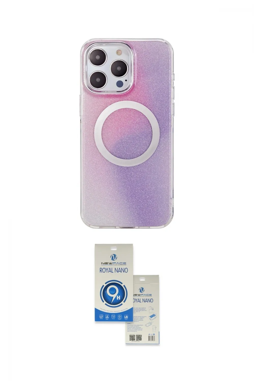 ieg™ iPhone 14 Pro Max Kılıf Pusula Form - Şeffaf Royal Nano Ekran Koruyucu