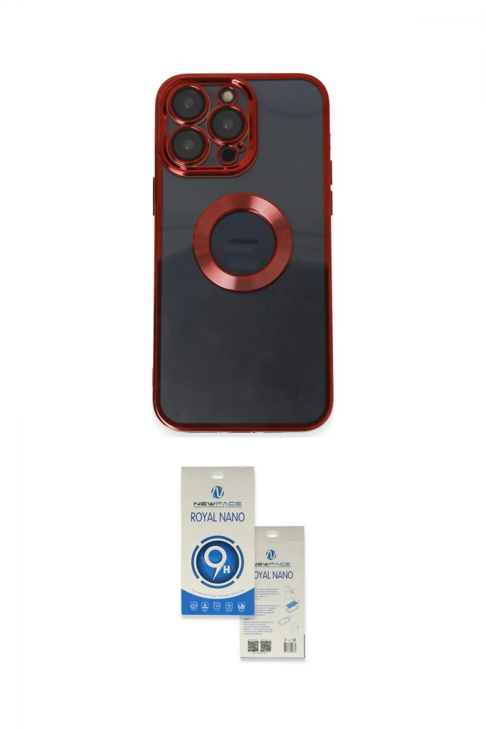 ieg™ iPhone 14 Pro Max Kılıf Pusula Form - Şeffaf Royal Nano Ekran Koruyucu